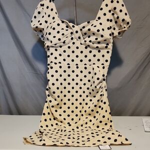 Polka Dot Puff Sleeve Dress
